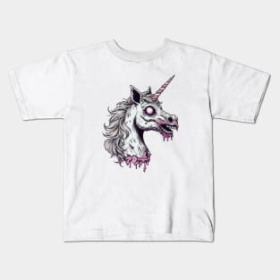 Unicorn Zombie Head Kids T-Shirt